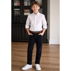 Nordstrom Boys White Button Down Shirt and Navy Corduroy Pants Set Size 12